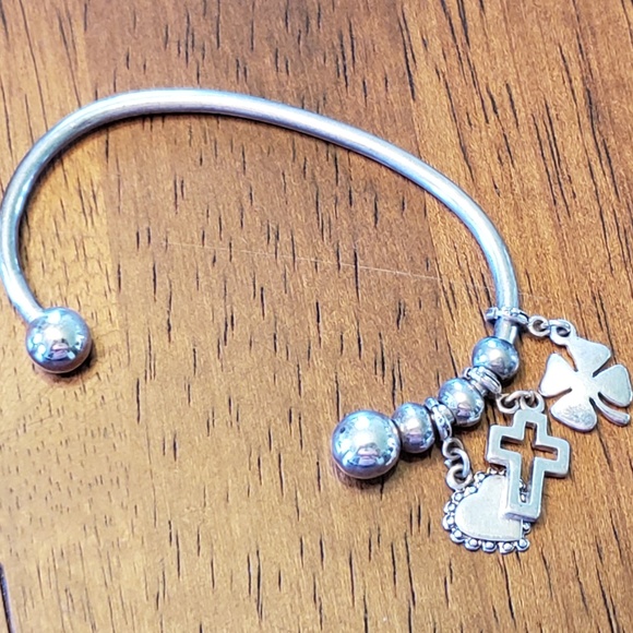Charm Bracelet - Heart, Cross, and Clover - Picture 1 of 6